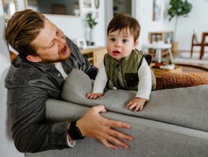 in home family session dad and son