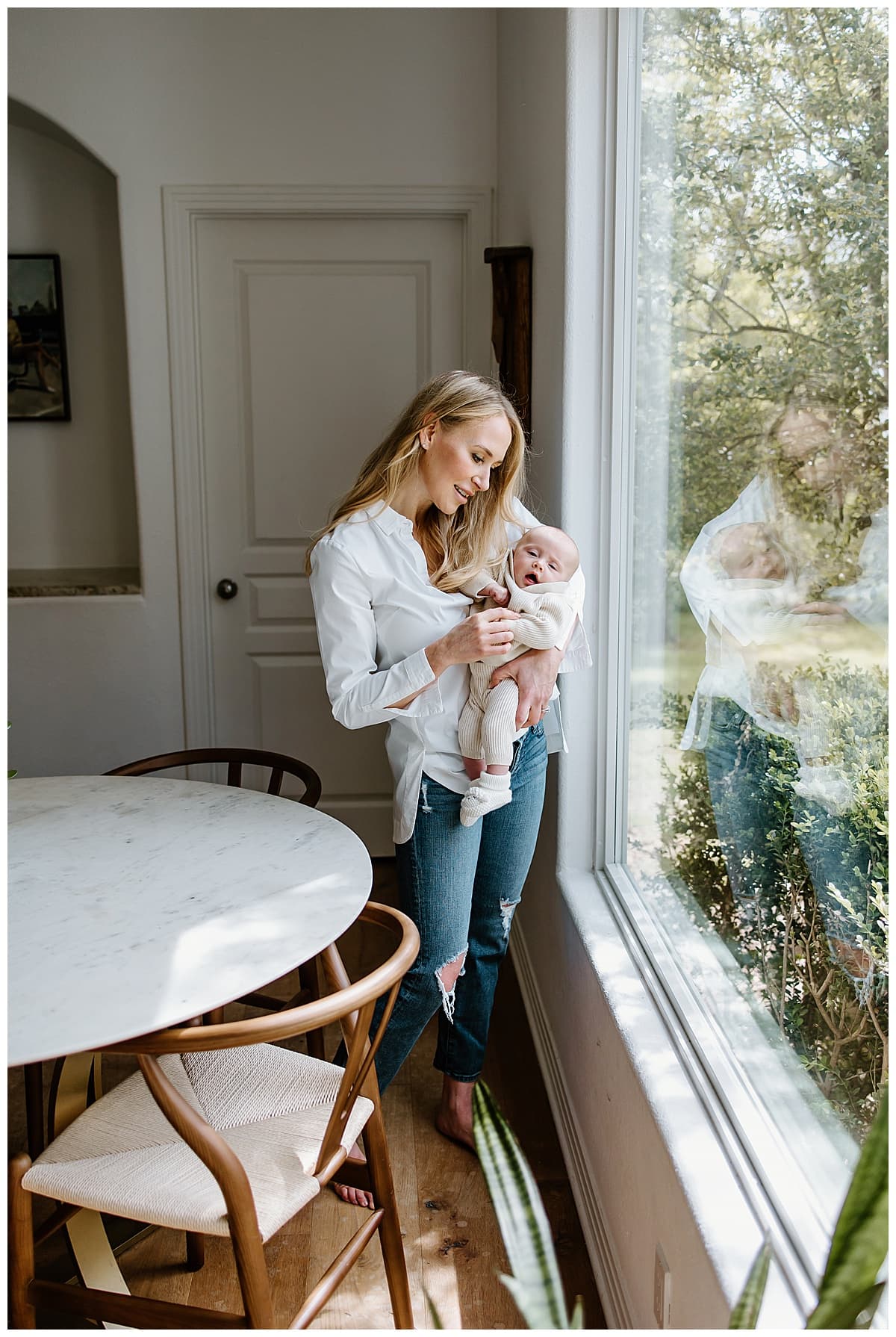 Mom and baby share a tender moment for Austin Motherhood Photographer