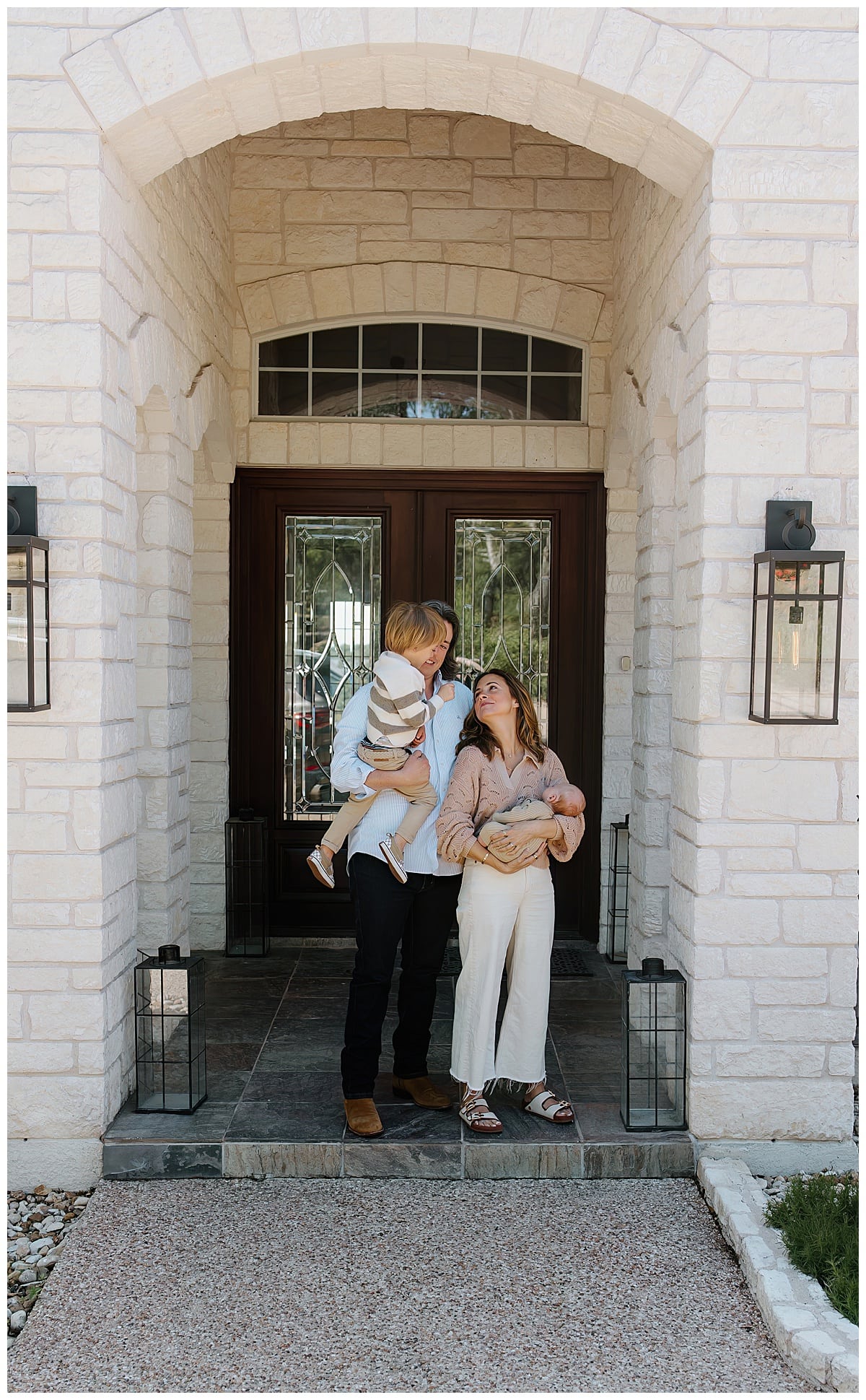 Mom and dad smile with their kids for Our Adventuring Souls Photography