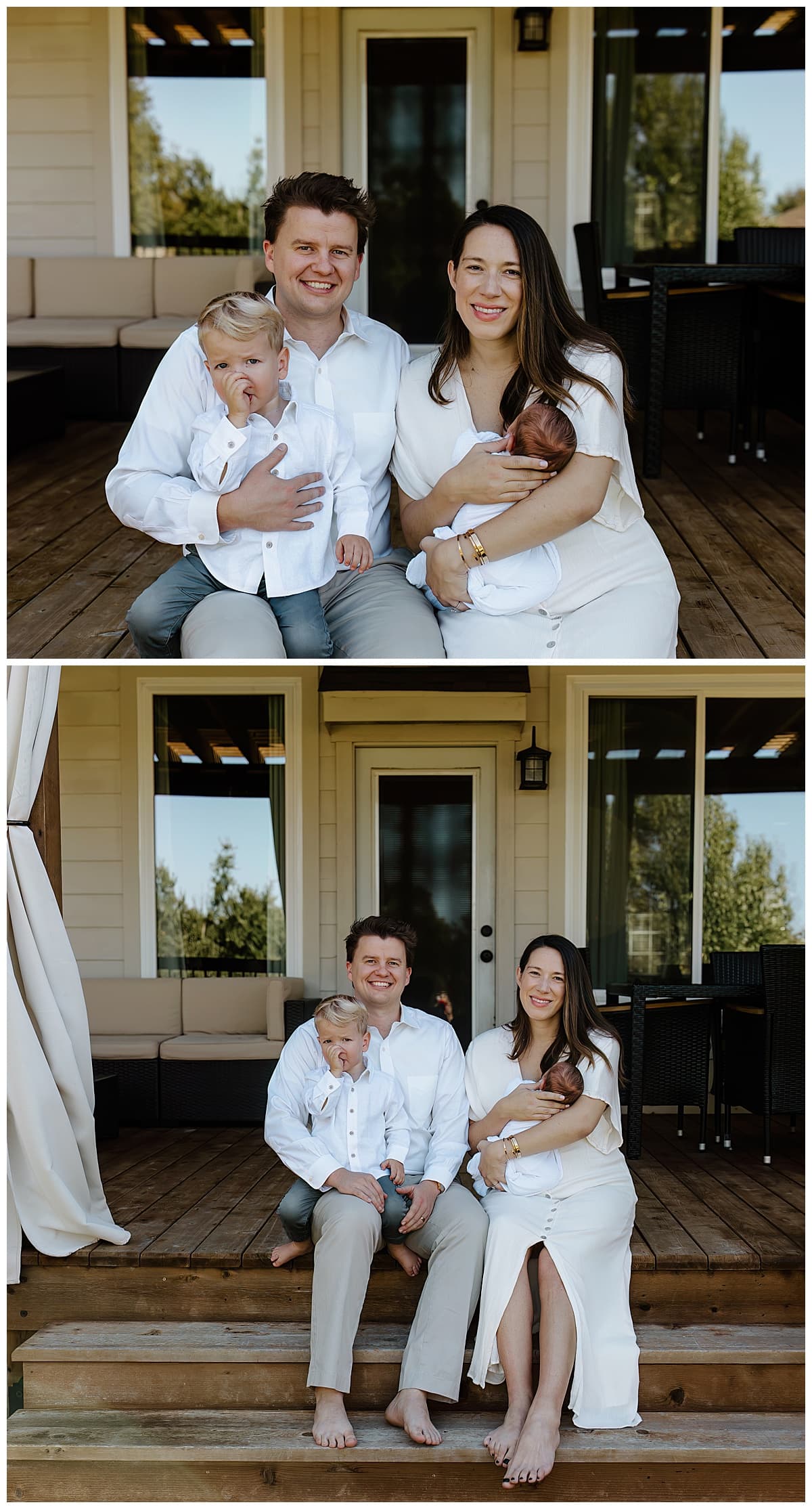 Parents hold their two kids close to Create Memories during their Newborn Storytelling Session