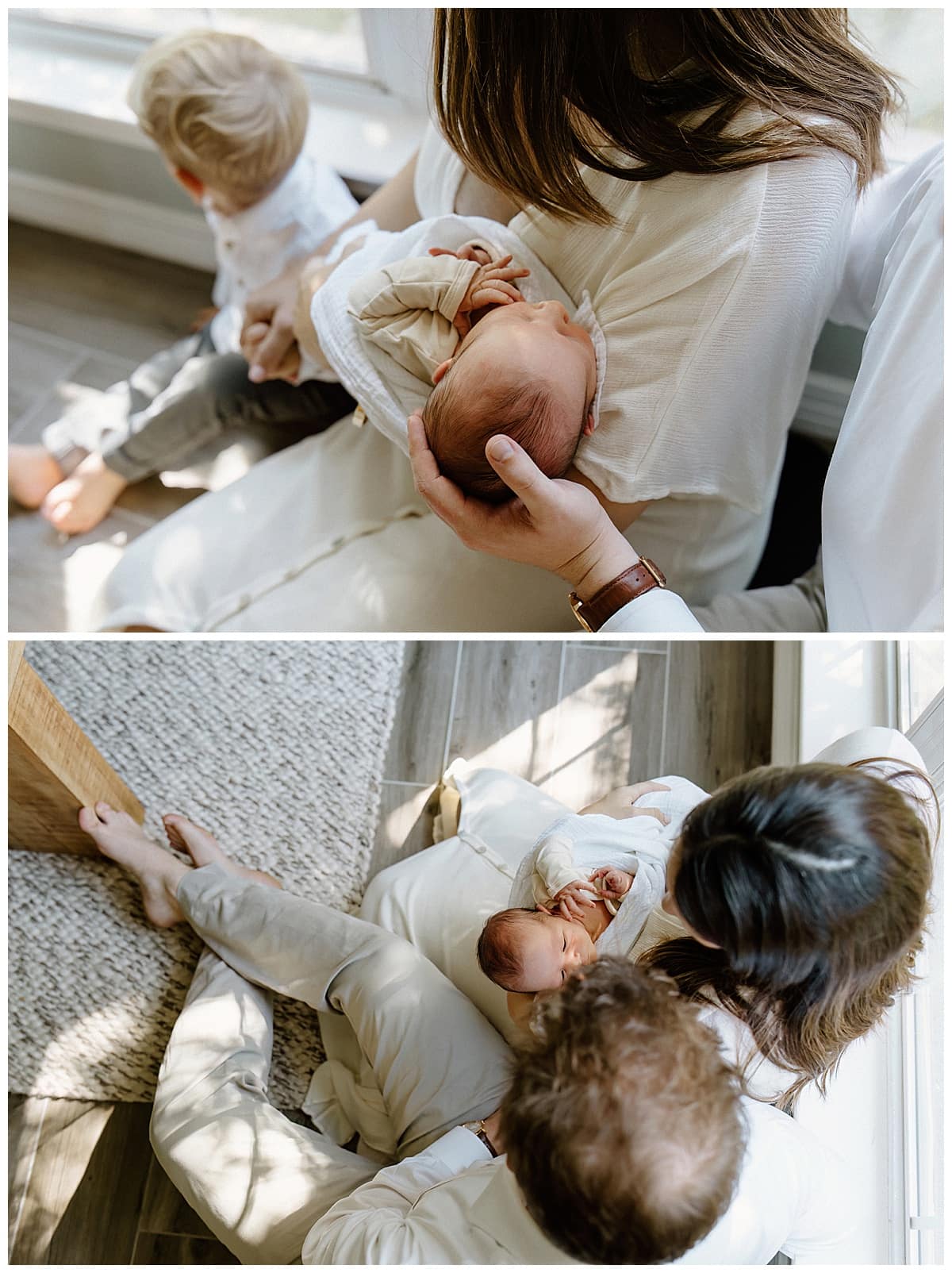 Parents hold young newborn close for Austin Lifestyle Photographer