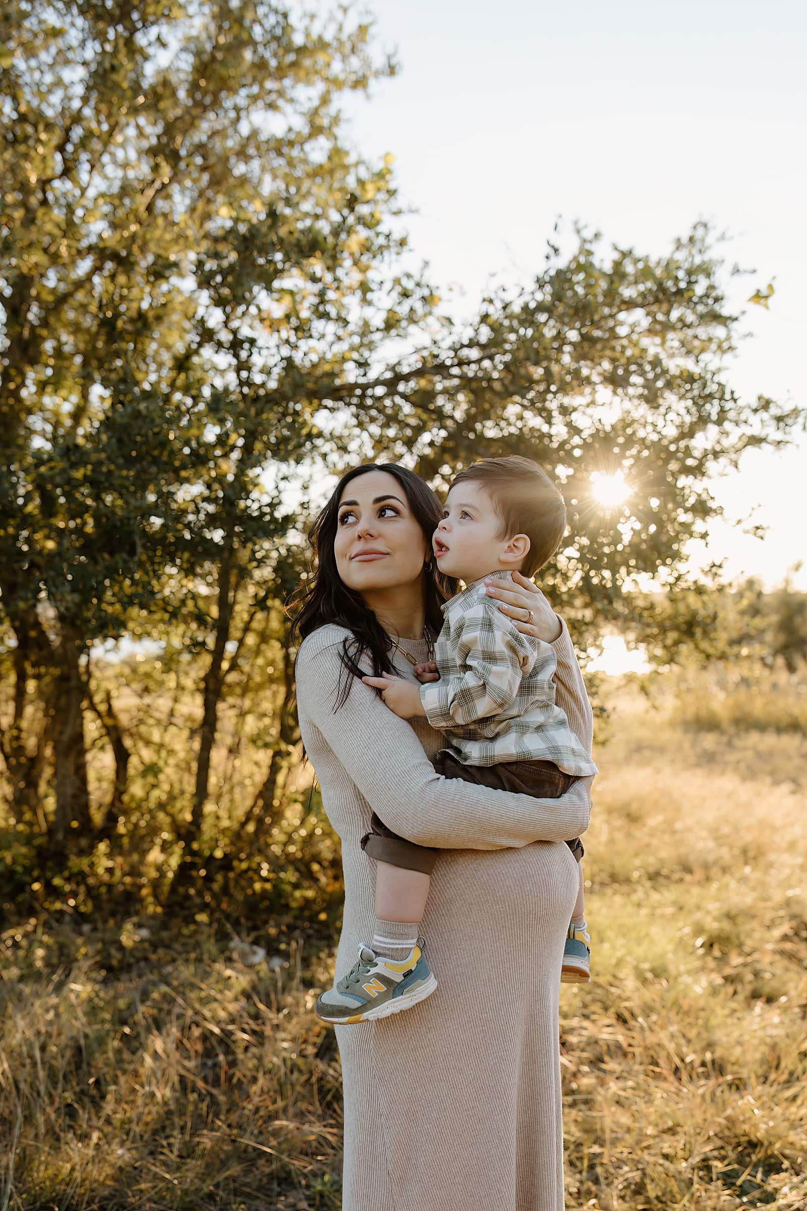 Mom and son smile together for Austin Motherhood Photographer