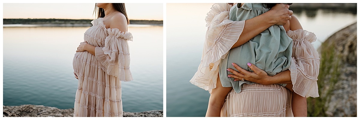 Mom holds young daughter for Our Adventuring Souls Photography